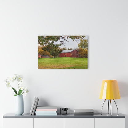 U R There Photography Hill Road Roadside Red Rustic Farmhouse Acrylic Wall Print