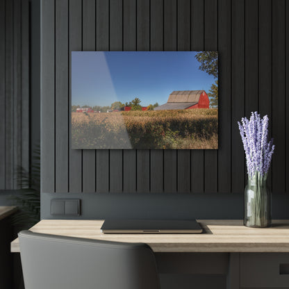 U R There Photography Red Saltbox Barn Rustic Farmhouse Acrylic Wall Print