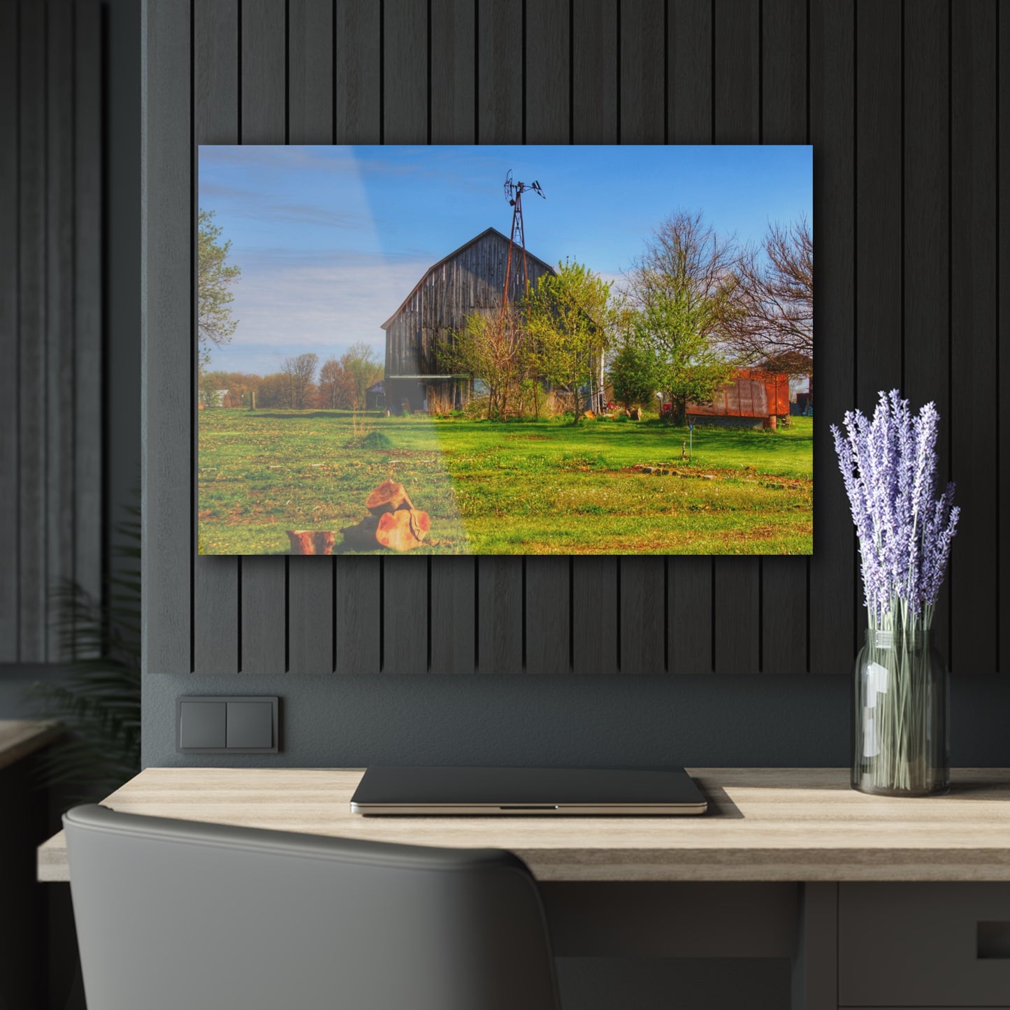 U R There Photography Sohn Road Grey Rustic Farmhouse Acrylic Wall Print