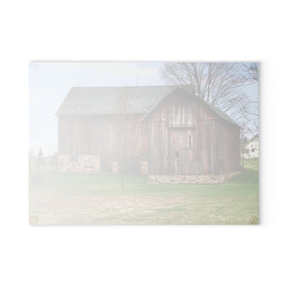 U R There Photography Millington Road Stone Grey Rustic Farmhouse Tempered-Glass Cutting Board