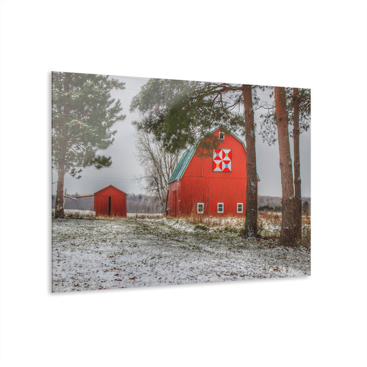 U R There Photography McKail Road Quilted Red Rustic Farmhouse Acrylic Wall Print
