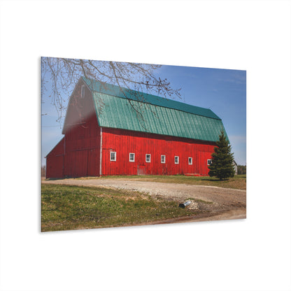 U R There Photography Perry Road Red Rustic Farmhouse Acrylic Wall Print