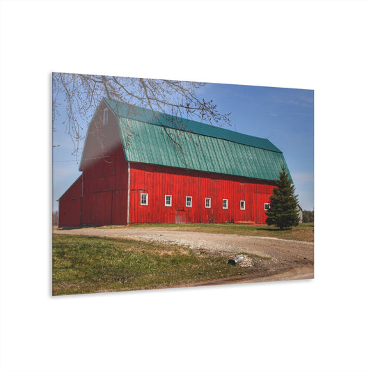 U R There Photography Perry Road Red Rustic Farmhouse Acrylic Wall Print