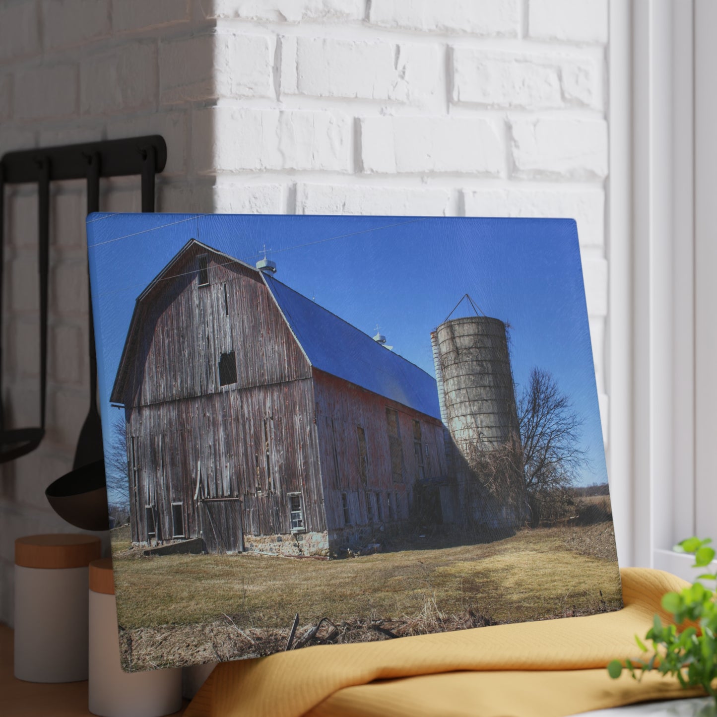 Barn Boutique Rustic Tempered-Glass Cutting Board| North Irish Road Red I