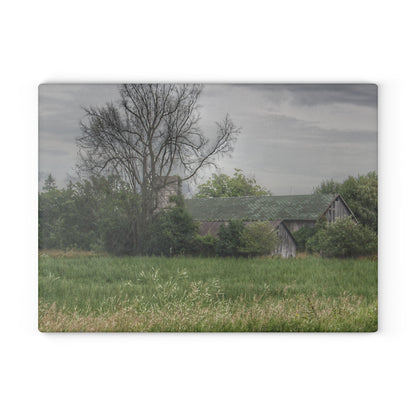 U R There Photography Wilder Road Grey III Rustic Farmhouse Tempered-Glass Cutting Board