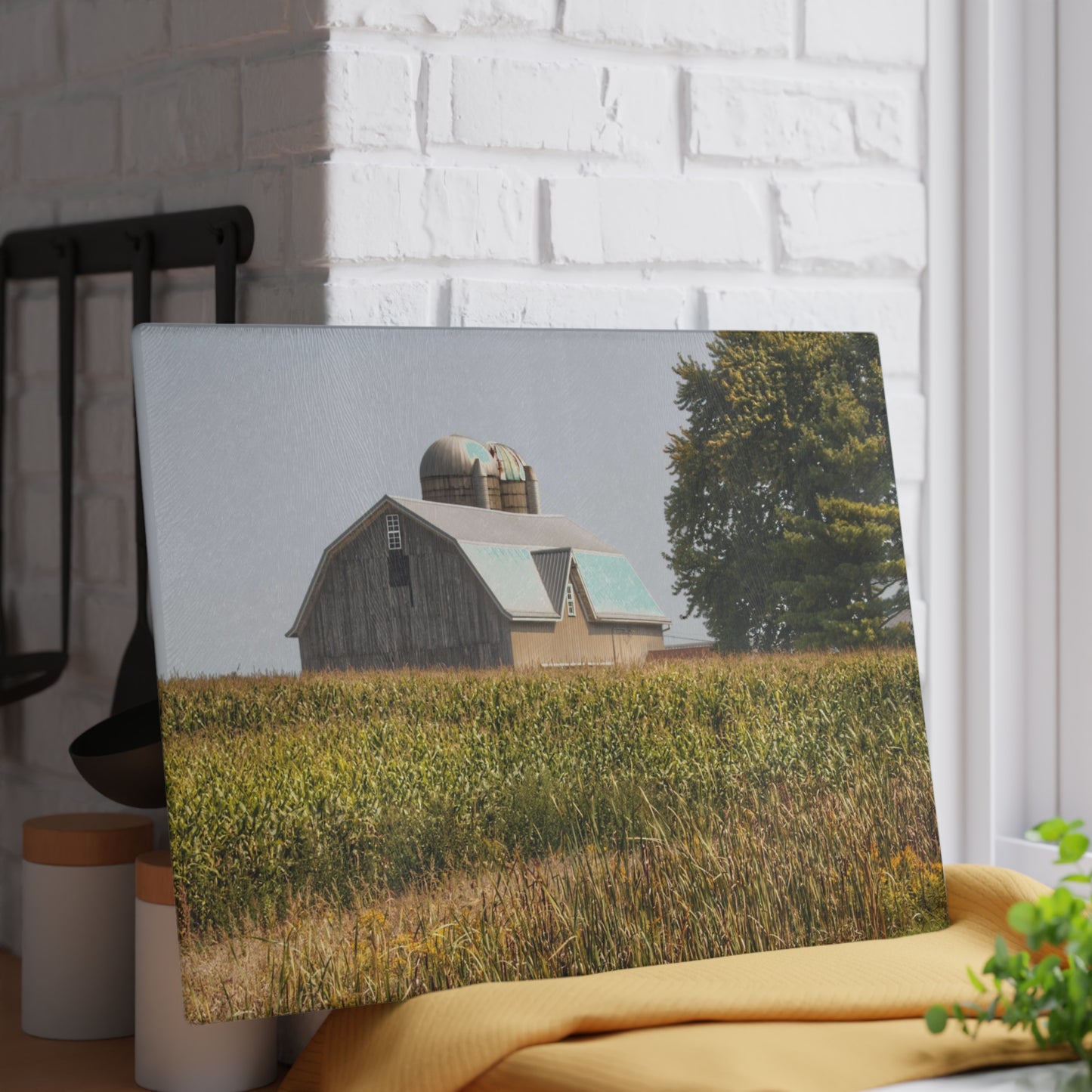 U R There Photography Beyond the September Corn on Swaffer Rustic Farmhouse Tempered-Glass Cutting Board