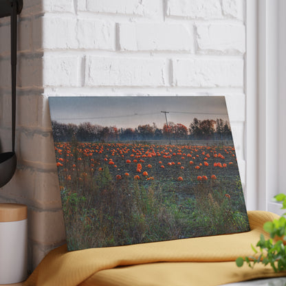 U R There Photography Five Lakes Pumpkins Rustic Farmhouse Tempered-Glass Cutting Board