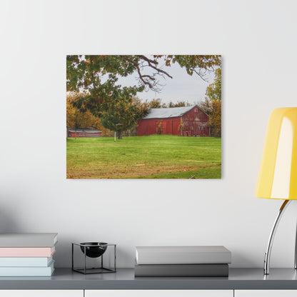 U R There Photography Hill Road Roadside Red Rustic Farmhouse Acrylic Wall Print
