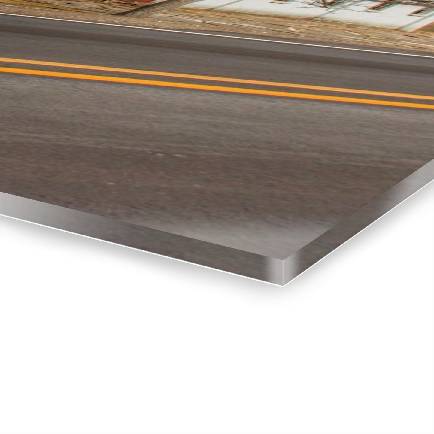 U R There Photography Newark Road Red and Silos III Rustic Farmhouse Acrylic Wall Print