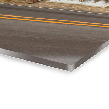 U R There Photography Newark Road Red and Silos III Rustic Farmhouse Acrylic Wall Print