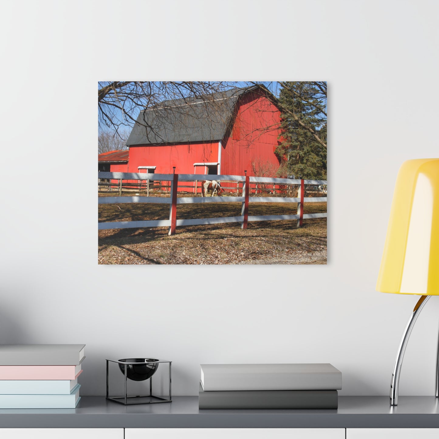U R There Photography Wolcott Red and Filly Rustic Farmhouse Acrylic Wall Print