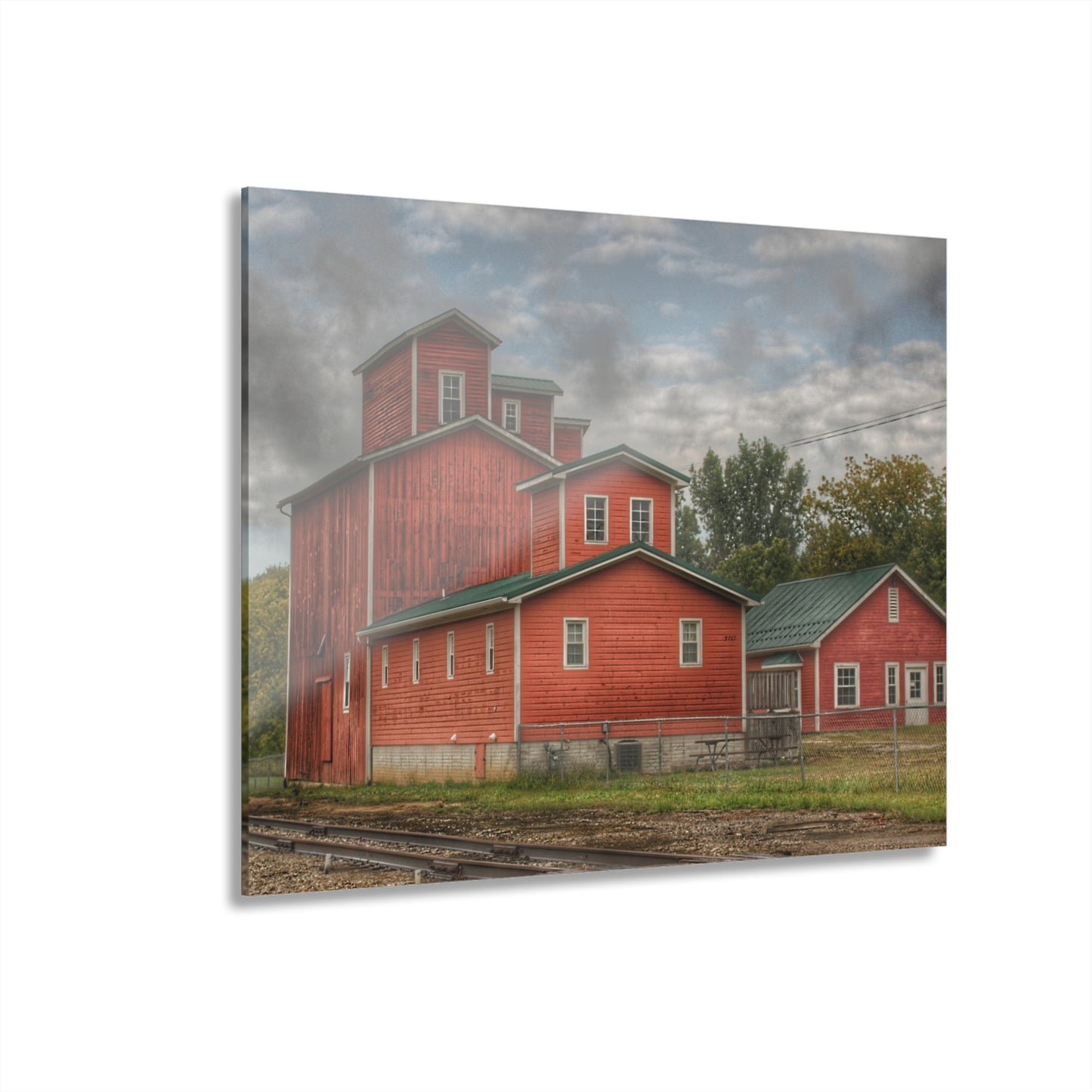 U R There Photography Aside the Tracks in Clifford Rustic Farmhouse Acrylic Wall Print