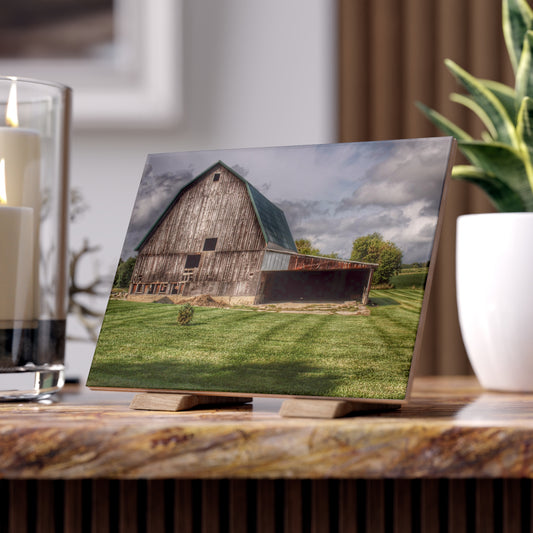 U R There Photography Bishop Grey II Rustic Farmhouse Decorative Ceramic Tile