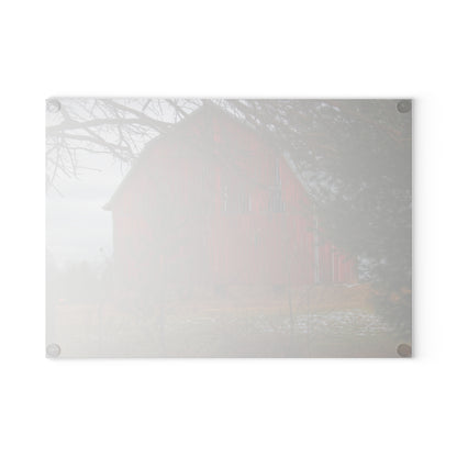 U R There Photography Johnsonmill Road Hidden Red Rustic Farmhouse Tempered-Glass Cutting Board