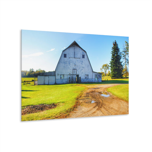 U R There Photography Yale Fremont Road Grey Rustic Farmhouse Acrylic Wall Print