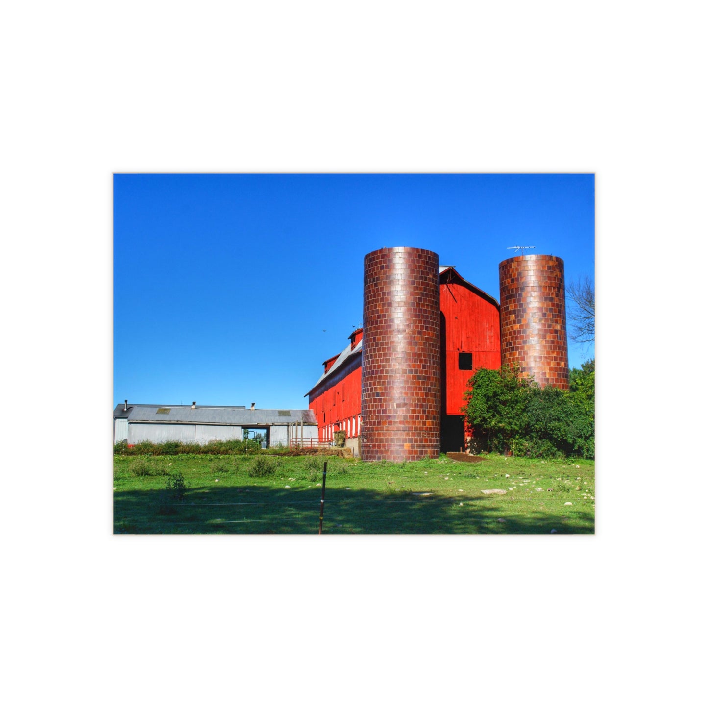 U R There Photography Baldwin Red I Rustic Farmhouse Decorative Ceramic Tile