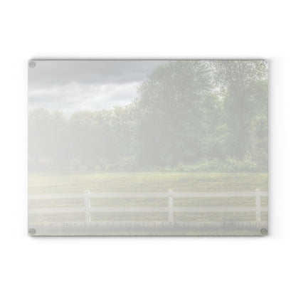 U R There Photography Beyond the White Fence Rustic Farmhouse Tempered-Glass Cutting Board