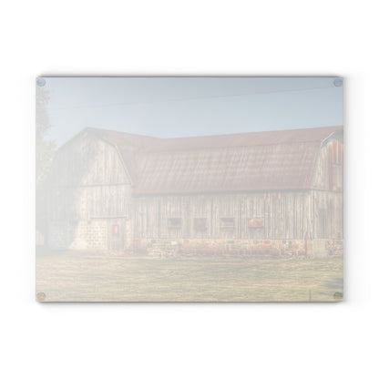U R There Photography Irish Road Grey Rustic Farmhouse Tempered-Glass Cutting Board