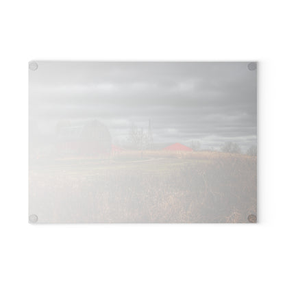 U R There Photography Slattery Road Grey Rustic Farmhouse Tempered-Glass Cutting Board