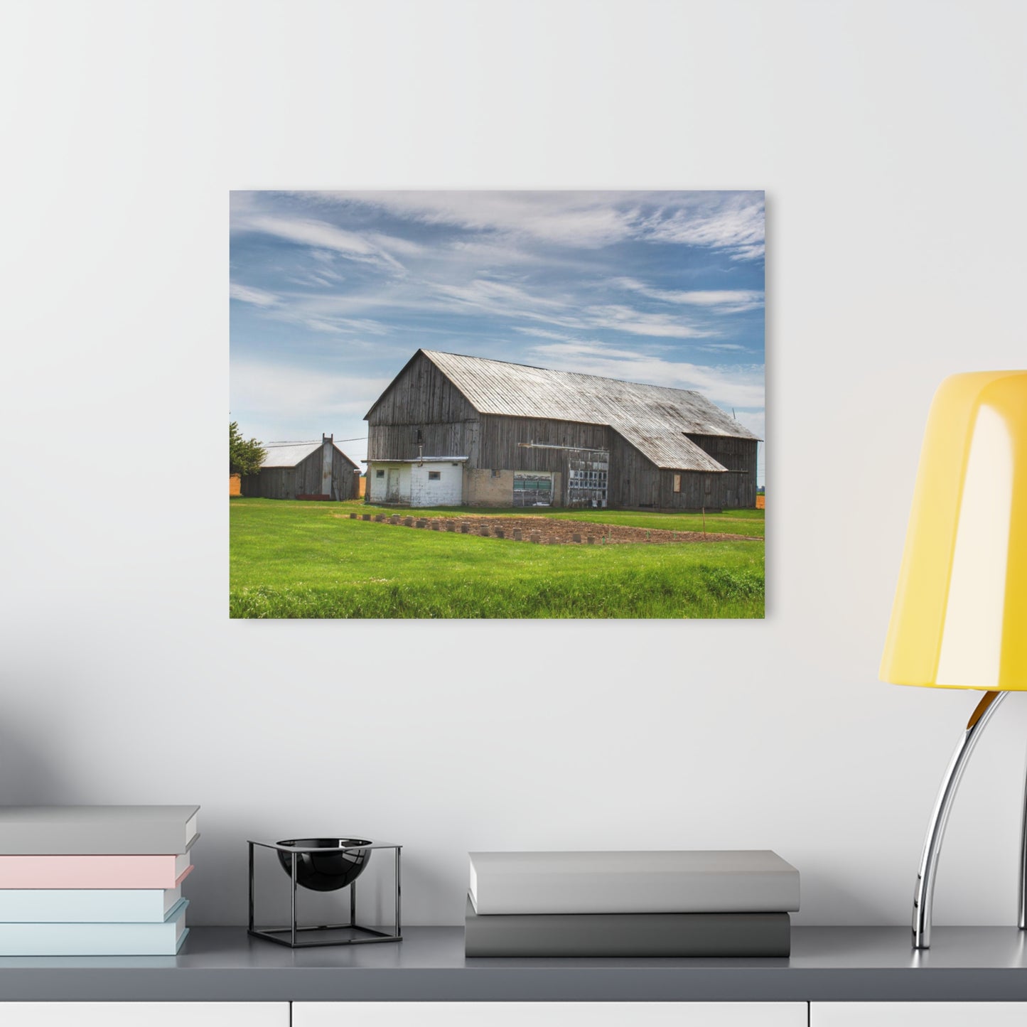 U R There Photography Bay Port Road Greys Rustic Farmhouse Acrylic Wall Print