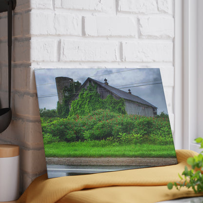 U R There Photography Metamora M-24 Grey IV Rustic Farmhouse Tempered-Glass Cutting Board