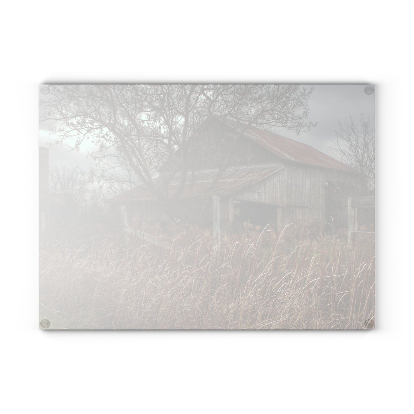 Barn Boutique Rustic Tempered-Glass Cutting Board| Grey Saltbox