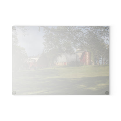 U R There Photography Clark Park Road Reds Rustic Farmhouse Tempered-Glass Cutting Board