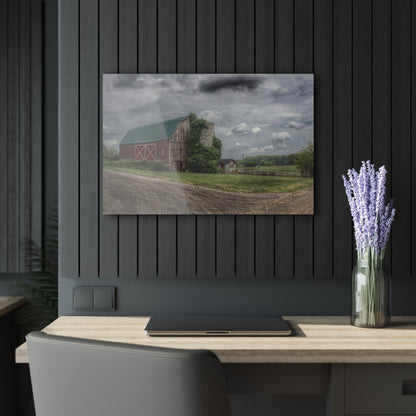U R There Photography West Hunters Creek Road Red II Rustic Farmhouse Acrylic Wall Print