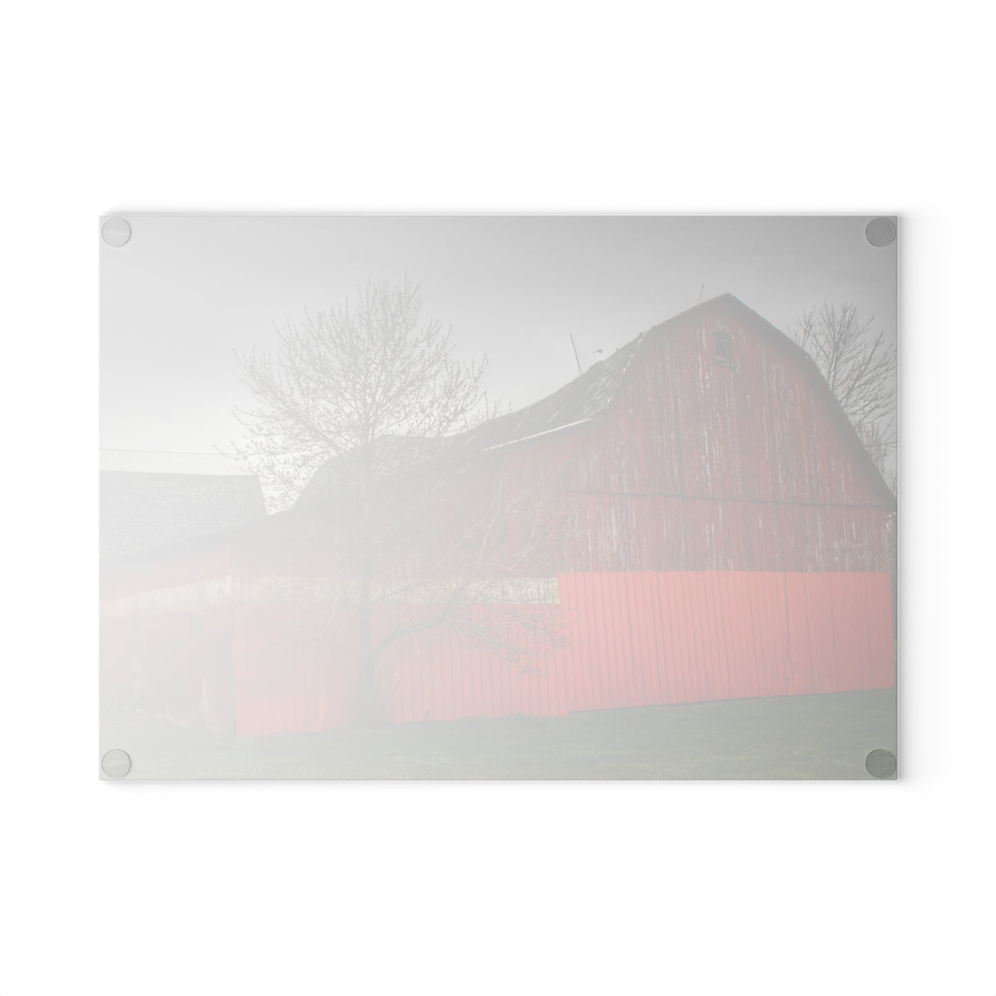 U R There Photography Almont Reds Rustic Farmhouse Tempered-Glass Cutting Board