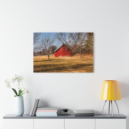 U R There Photography Romeo Plank Little Red Rustic Farmhouse Acrylic Analog Wall Clock