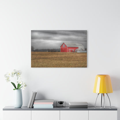 U R There Photography Barnes Road Quilted Red Rustic Farmhouse Acrylic Wall Print