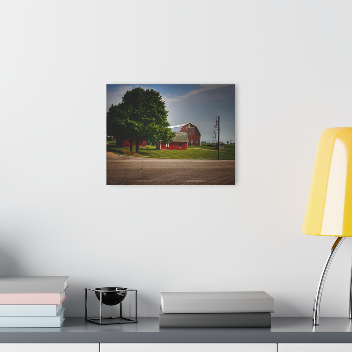 U R There Photography Bradford Road Reds Rustic Farmhouse Acrylic Wall Print