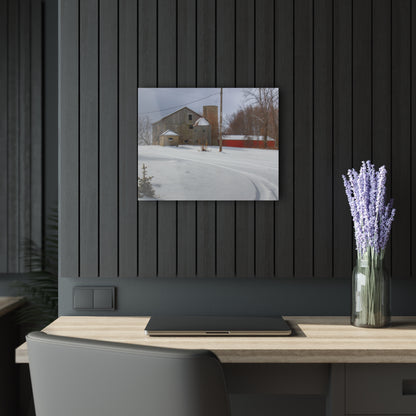 U R There Photography Hilltop Grey and Silo Rustic Farmhouse Acrylic Wall Print