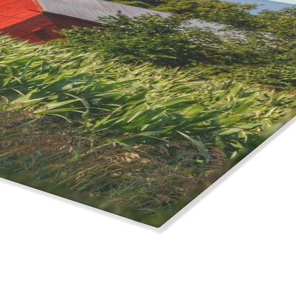 U R There Photography Willard Road Red III Rustic Farmhouse Tempered-Glass Cutting Board