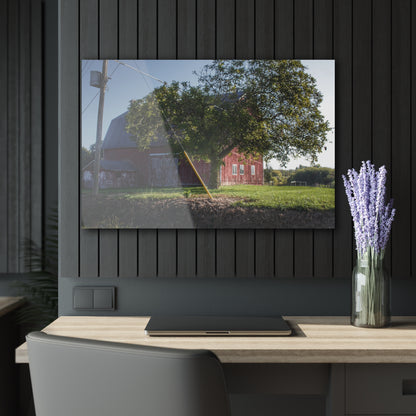 U R There Photography Rochester Road Hidden Red Rustic Farmhouse Acrylic Wall Print