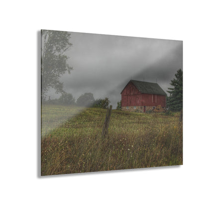 U R There Photography Stone Red Rustic Farmhouse Acrylic Wall Print
