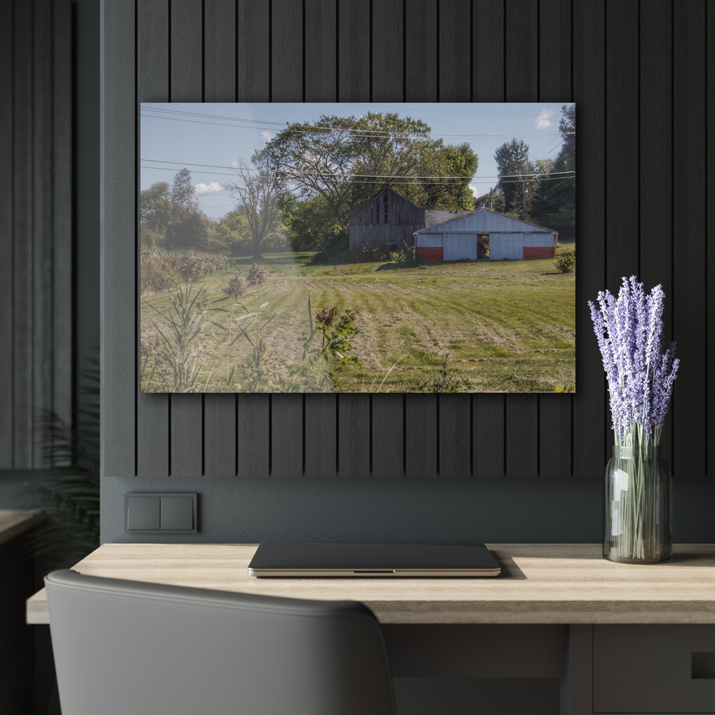 U R There Photography Havens Road Grey Rustic Farmhouse Acrylic Wall Print