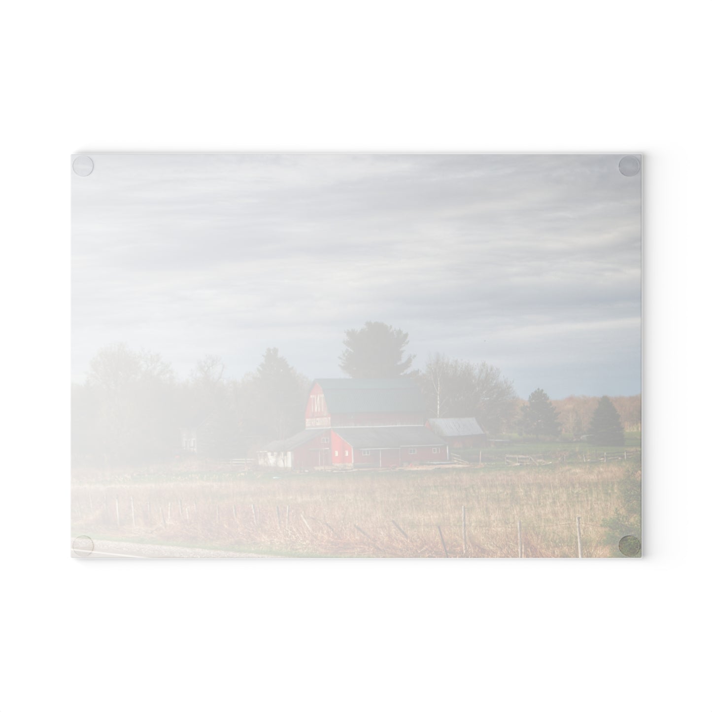 U R There Photography M-24 TnT Red II Rustic Farmhouse Tempered-Glass Cutting Board