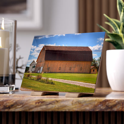 U R There Photography Bristol Gold Rustic Farmhouse Decorative Ceramic Tile 6" × 8" Glossy