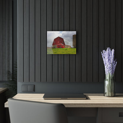 U R There Photography Clothier Road Red and Silo Rustic Farmhouse Acrylic Wall Print