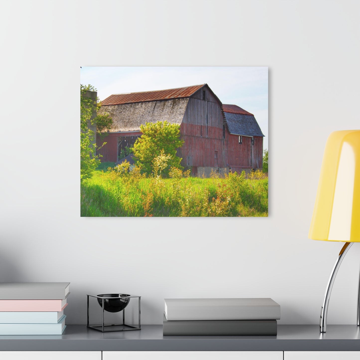 U R There Photography Leslie Road Red II Rustic Farmhouse Acrylic Wall Print