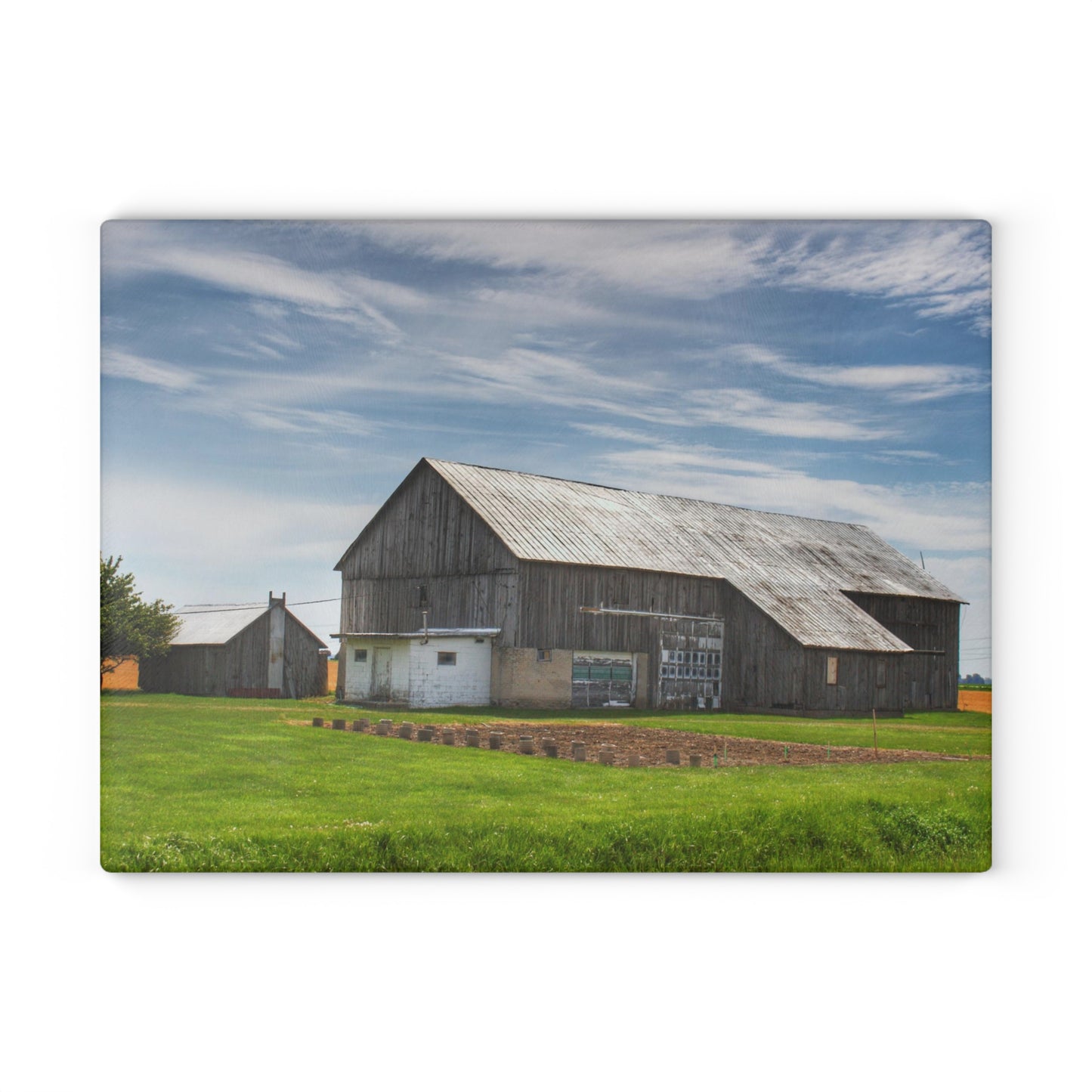 U R There Photography Bay Port Road Greys Rustic Farmhouse Tempered-Glass Cutting Board