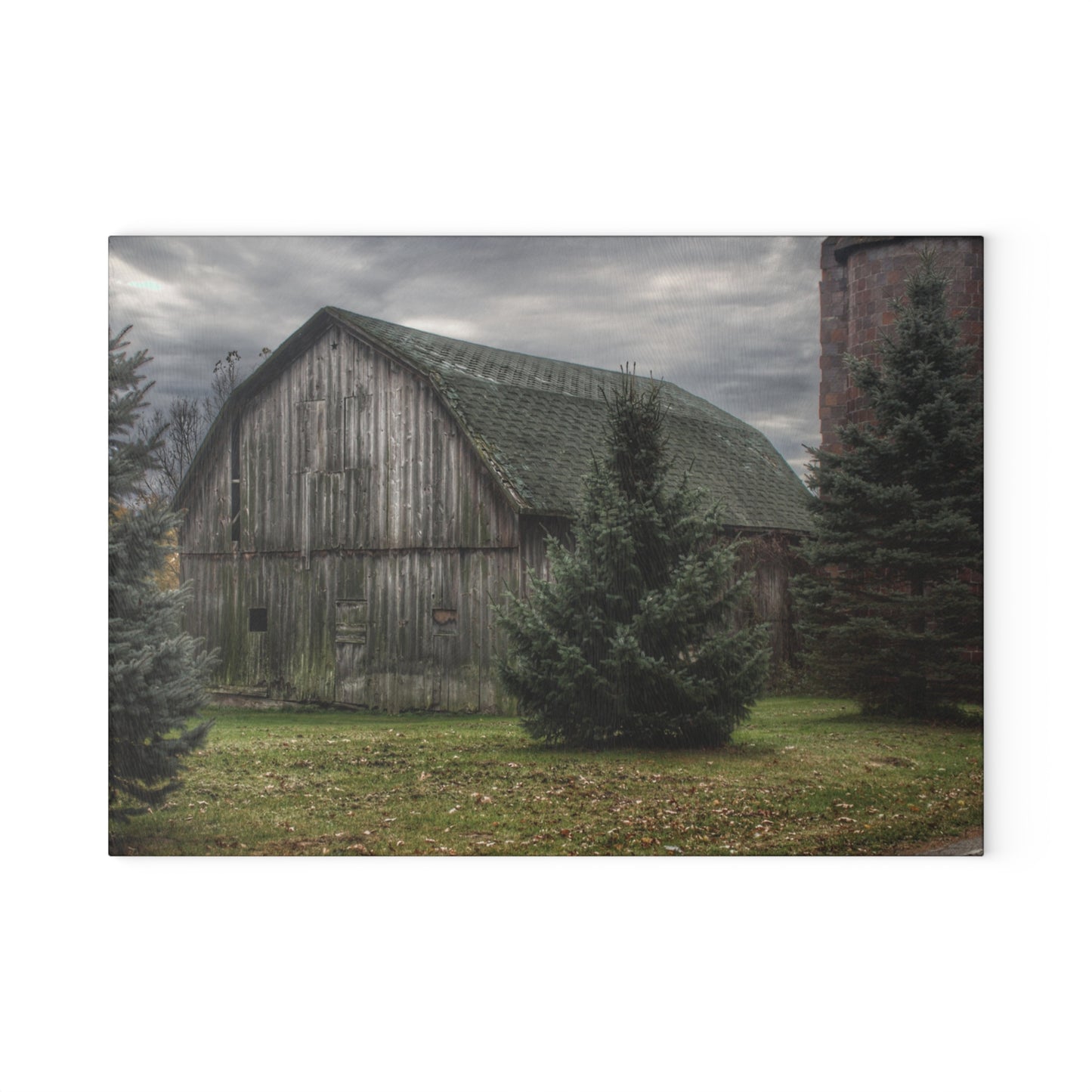 Barn Boutique Rustic Tempered-Glass Cutting Board| Pero Lake Road Grey I