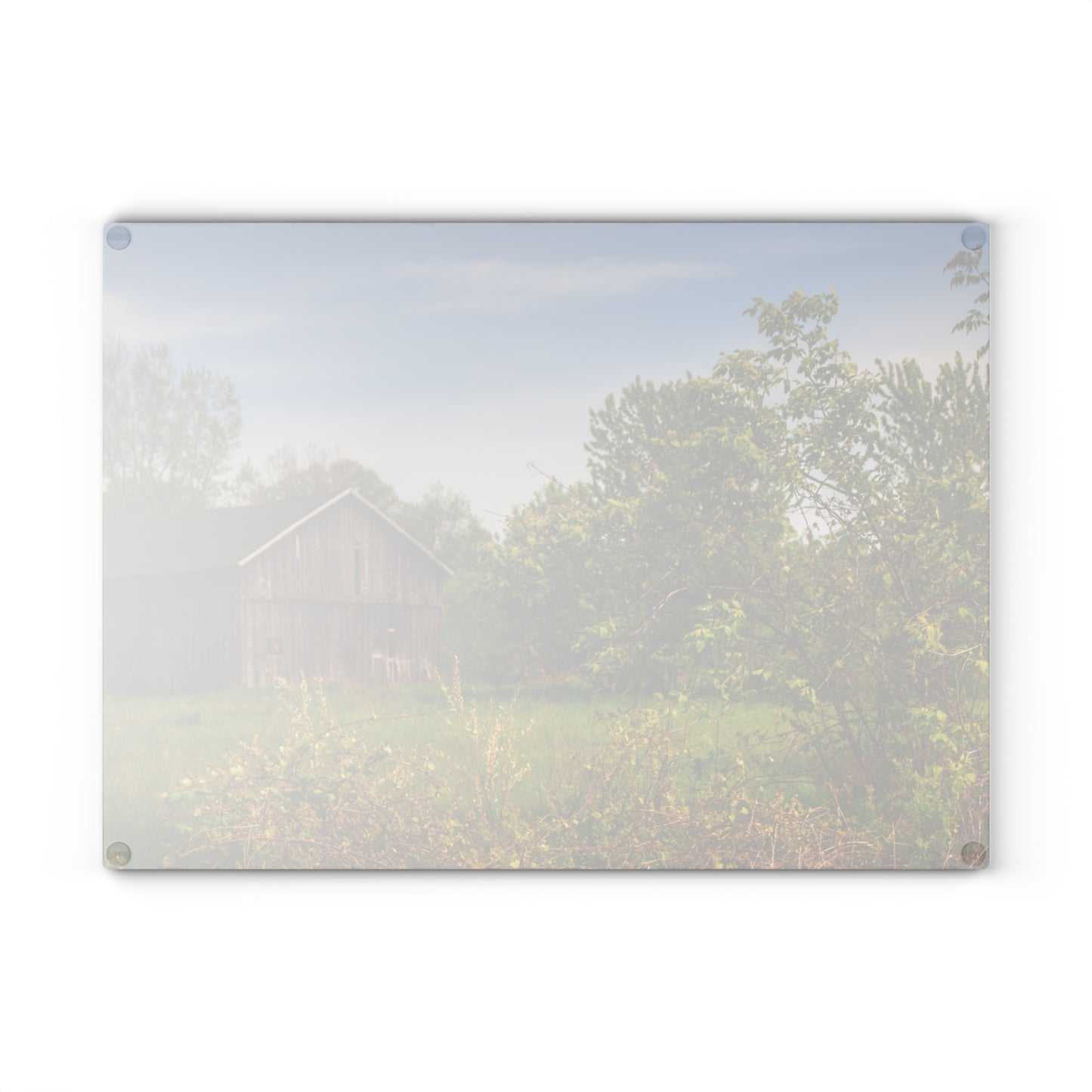 U R There Photography North Branch Little Grey Rustic Farmhouse Tempered-Glass Cutting Board