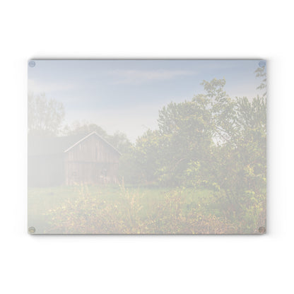 U R There Photography North Branch Little Grey Rustic Farmhouse Tempered-Glass Cutting Board