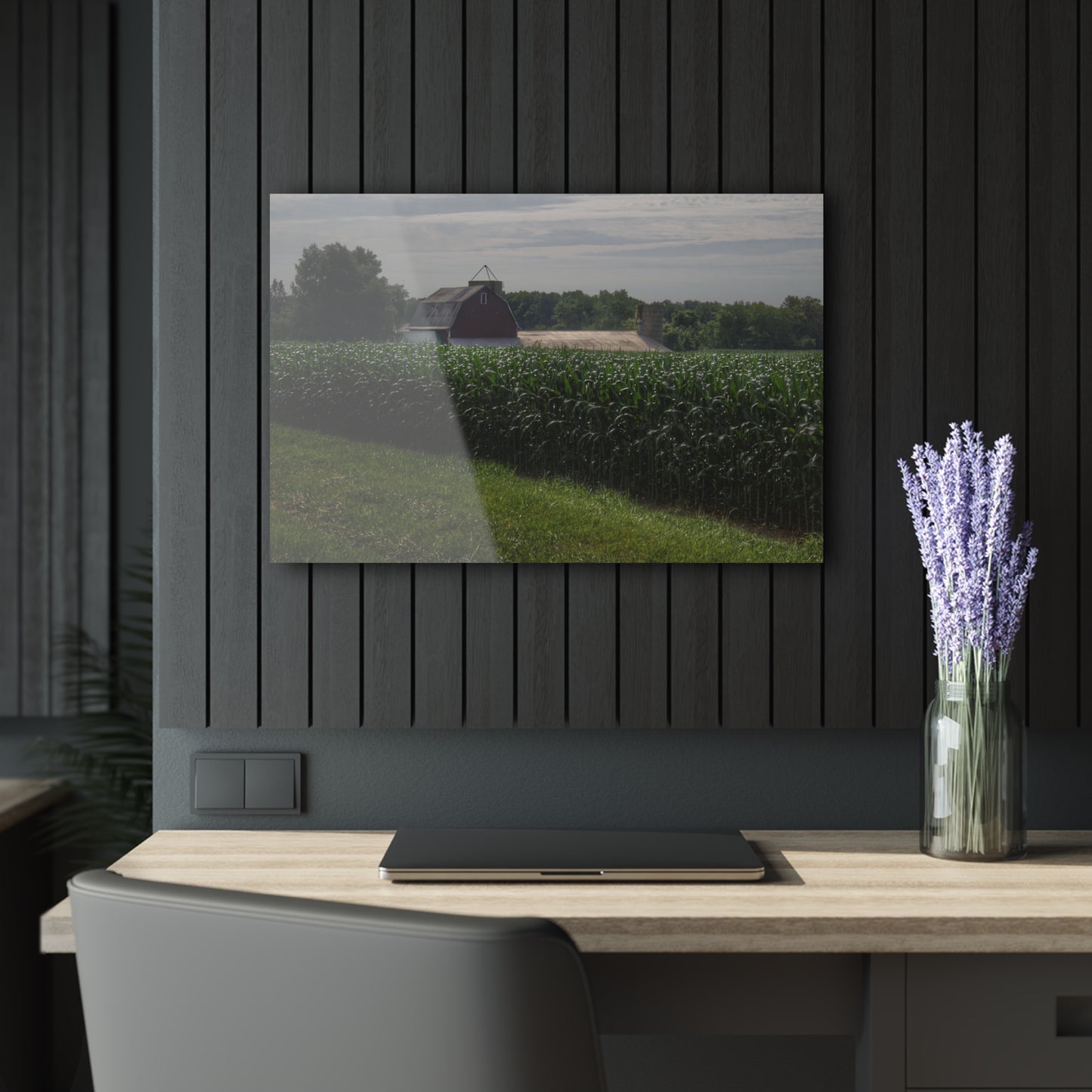 U R There Photography Above the Corn on Piersonville Road II Rustic Farmhouse Acrylic Wall Print