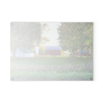 U R There Photography Wilcox Road Reds Rustic Farmhouse Tempered-Glass Cutting Board