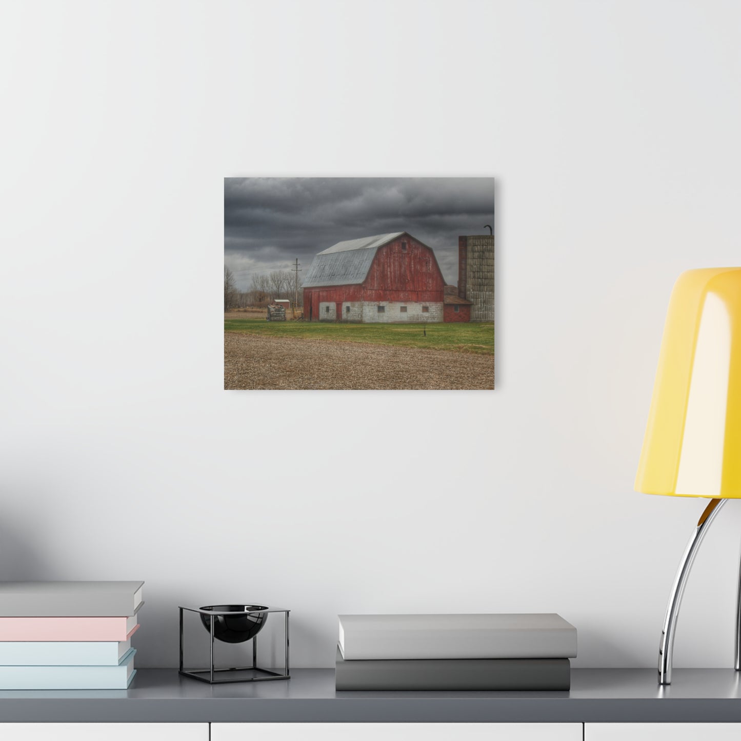 U R There Photography Murray Road Red Rustic Farmhouse Acrylic Wall Print