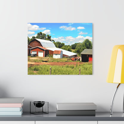 U R There Photography McKeen Lake Road Reds II Rustic Farmhouse Acrylic Wall Print