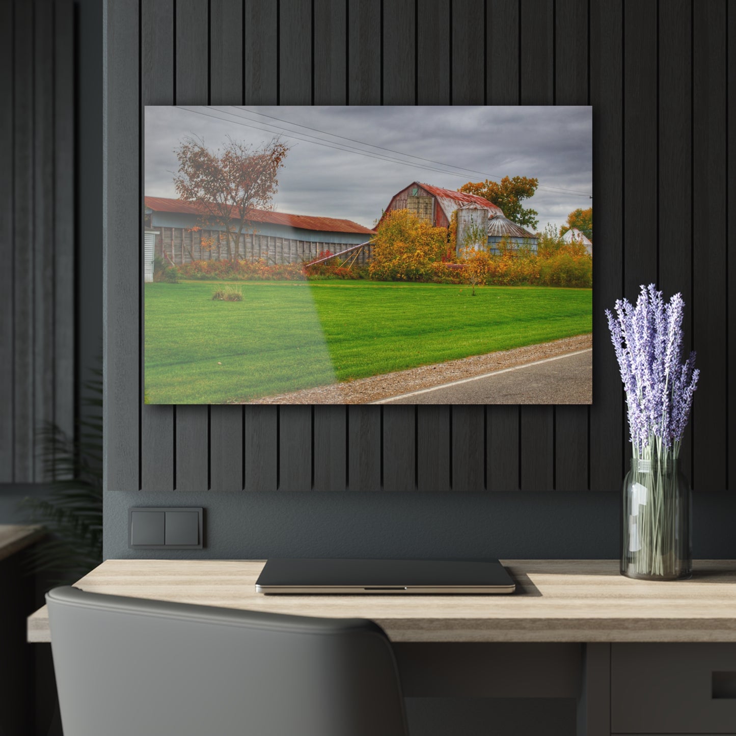 U R There Photography Galbraith Road Red Rustic Farmhouse Acrylic Wall Print